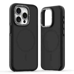 For iPhone 15 Pro Dual-Color Skin Feel MagSafe Phone Case(Black)