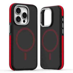 For iPhone 15 Pro Dual-Color Skin Feel MagSafe Phone Case(Black Red)