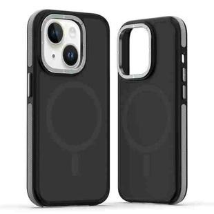 For iPhone 15 Dual-Color Skin Feel MagSafe Phone Case(Black Grey)