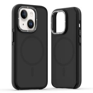 For iPhone 14 / 13 Dual-Color Skin Feel MagSafe Phone Case(Black)