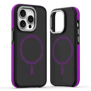 For iPhone 14 Pro Max Dual-Color Skin Feel MagSafe Phone Case(Black Purple)