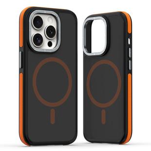 For iPhone 13 Pro Dual-Color Skin Feel MagSafe Phone Case(Black Orange)