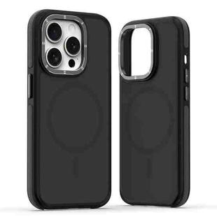 For iPhone 12 Pro Max Dual-Color Skin Feel MagSafe Phone Case(Black)