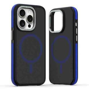 For iPhone 12 Pro Max Dual-Color Skin Feel MagSafe Phone Case(Black Blue)