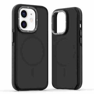 For iPhone 11 Dual-Color Skin Feel MagSafe Phone Case(Black)