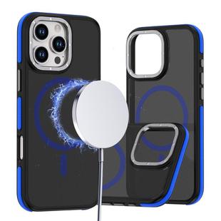 For iPhone 16 Pro Dual-Color Skin Feel MagSafe Phone Case(Black Blue)