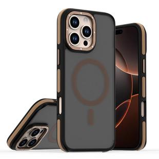For iPhone 16 Pro Dual-Color Skin Feel MagSafe Phone Case(Black Bronze)