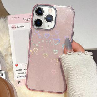 For iPhone 11 Pro Max 3D Heart IMD Hybrid TPU Phone Case(Pink)