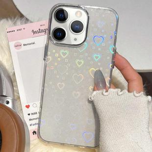 For iPhone 11 Pro Max 3D Heart IMD Hybrid TPU Phone Case(White)