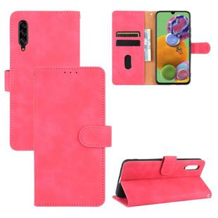 For Samsung Galaxy A90 5G Solid Color Skin Feel Magnetic Buckle Horizontal Flip Calf Texture PU Leather Case with Holder & Card Slots & Wallet(Rose Red)