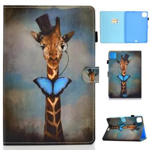 For iPad Air 2022 / 2020 10.9 Colored Drawing Stitching Horizontal Flip Leather Case with Holder & Card Slots & Sleep / Wake-up function(Deer)