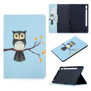 For Samsung Galaxy Tab S8 / Galaxy Tab S7 T870 Colored Drawing Pattern Horizontal Flip Leather Case with Holder & Card Slots & Wallet(Eagle on The Tree)