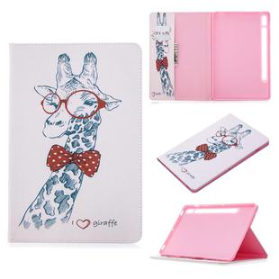 For Samsung Galaxy Tab S8 / Galaxy Tab S7 T870 Colored Drawing Pattern Horizontal Flip Leather Case with Holder & Card Slots & Wallet(Deer)
