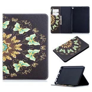 For Amazon Kindle Fire HD8 (2020) Colored Drawing Pattern Horizontal Flip Leather Case with Holder & Card Slots & Wallet(Semicircular Butterfly)