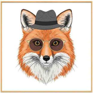 Gentleman Fox Decorative Painting with Aluminum Alloy Frame Print On Your Demand, Size:20x20cm