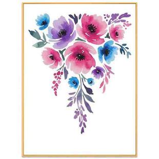 Watercolor Flowers Decorative Painting with Aluminum Alloy Frame Print On Your Demand, Size:15x20cm