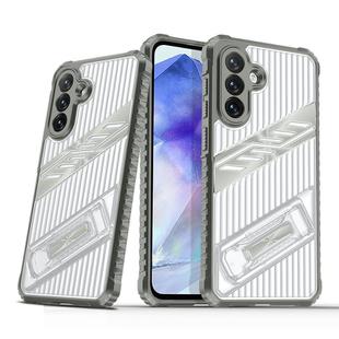 For Samsung Galaxy A25 Global Plating Holder PC Hybrid TPU Phone Case(Space Gray)