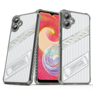 For Samsung Galaxy A04e Plating Holder PC Hybrid TPU Phone Case(Space Gray)