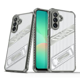 For Samsung Galaxy A26 5G Plating Holder PC Hybrid TPU Phone Case(Space Gray)