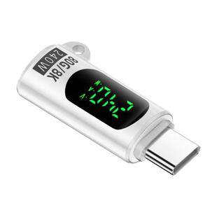 Type-C Male to Type-C Female 240W 80Gbps Adapter with Digital Display(White)
