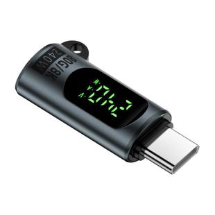 Type-C Male to Type-C Female 240W 80Gbps Adapter with Digital Display(Grey)