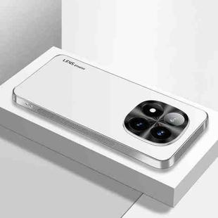 For Redmi Note 14 Pro+ 5G AG Frosted Electroplating Acrylic Phone Case(Silver White)