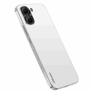 For Xiaomi Poco X7 Pro AG Frosted Electroplating Acrylic Phone Case(Silver White)