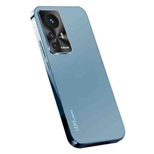 For Xiaomi 12T AG Frosted Electroplating Acrylic Phone Case(Navy Blue)