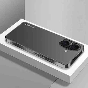 For iPhone 16 AG Frosted Electroplating Acrylic Phone Case(Black)