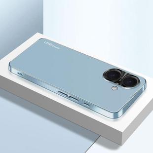For iPhone 16 AG Frosted Electroplating Acrylic Phone Case(Sierra Blue)