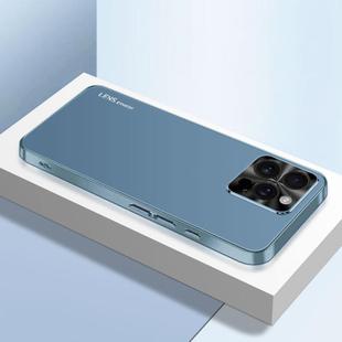 For iPhone 16 Pro AG Frosted Electroplating Acrylic Phone Case(Navy Blue)