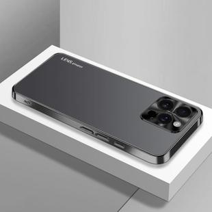For iPhone 16 Pro AG Frosted Electroplating Acrylic Phone Case(Black)