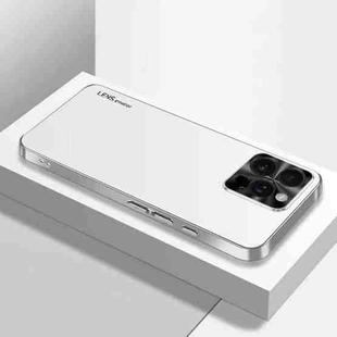 For iPhone 16 Pro AG Frosted Electroplating Acrylic Phone Case(Silver White)
