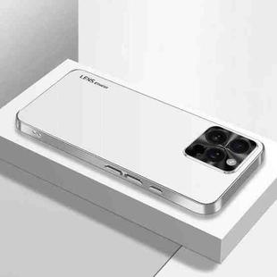 For iPhone 16 Pro Max AG Frosted Electroplating Acrylic Phone Case(Silver White)
