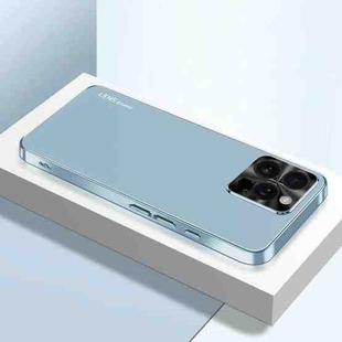 For iPhone 16 Pro Max AG Frosted Electroplating Acrylic Phone Case(Sierra Blue)