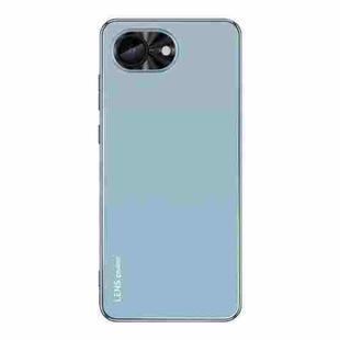 For iPhone 16e AG Frosted Electroplating Acrylic Phone Case(Sierra Blue)