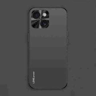 For iPhone 15 AG Frosted Electroplating Acrylic Phone Case(Black)