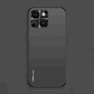 For iPhone 14 AG Frosted Electroplating Acrylic Phone Case(Black)