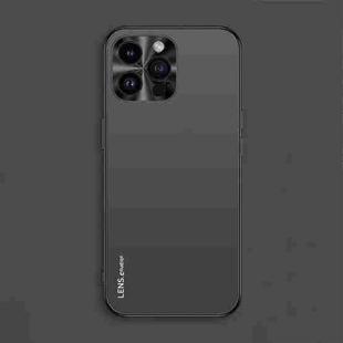 For iPhone 13 Pro AG Frosted Electroplating Acrylic Phone Case(Black)