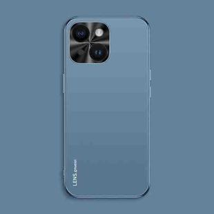 For iPhone 13 AG Frosted Electroplating Acrylic Phone Case(Navy Blue)
