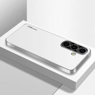 For Samsung Galaxy S25+ 5G AG Frosted Electroplating Acrylic Phone Case(Silver White)