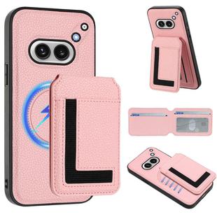 For Nothing Phone 2a Detachable Magsafe Magnetic Card Bag Phone Case(Pink)