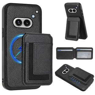 For Nothing Phone 2a Detachable Magsafe Magnetic Card Bag Phone Case(Black)