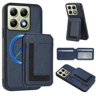 For Xiaomi 14T CX01 Detachable Magsafe Magnetic Card Bag Phone Case(Dark Blue)