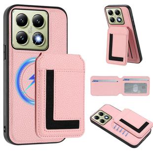 For Xiaomi 14T Pro CX01 Detachable Magsafe Magnetic Card Bag Phone Case(Pink)
