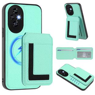 For Honor 200 Pro CX01 Detachable Magsafe Magnetic Card Bag Phone Case(Mint Green)