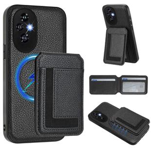 For Honor 200 Pro CX01 Detachable Magsafe Magnetic Card Bag Phone Case(Black)