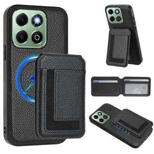 For Honor X6b CX01 Detachable Magsafe Magnetic Card Bag Phone Case(Black)