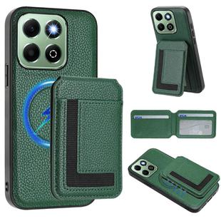 For Honor X6b CX01 Detachable Magsafe Magnetic Card Bag Phone Case(Peacock Green)