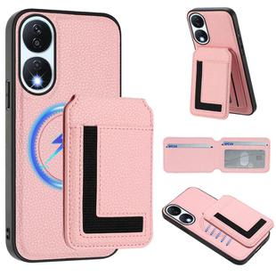 For Honor X7b / Play 8T CX01 Detachable Magsafe Magnetic Card Bag Phone Case(Pink)
